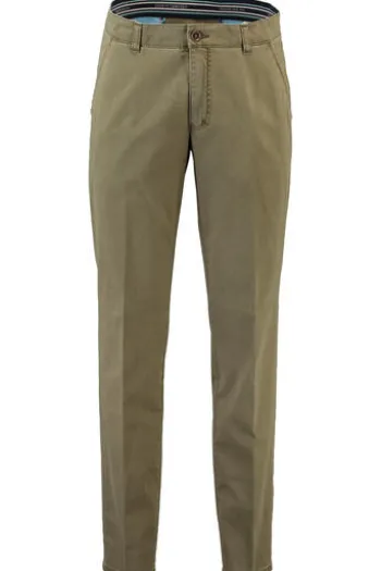CLUB OF COMFORT High Stretch Baumwoll-Hose khaki Garvey Flat-Front