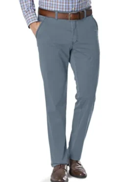 CLUB OF COMFORT High Stretch Baumwoll-Hose blau Garvey Flat-Front