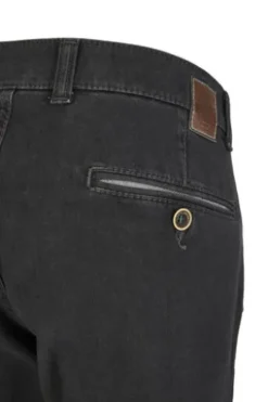CLUB OF COMFORT High Stretch Denim-Jeans black Garvey Flat-Front