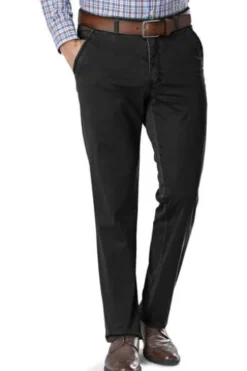 CLUB OF COMFORT High Stretch Denim-Jeans black Garvey Flat-Front