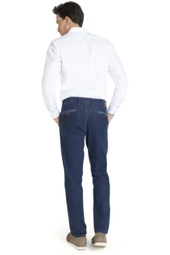 CLUB OF COMFORT High Stretch Denim-Jeans blue Garvey Flat-Front