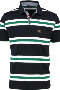 DAVID WILYMS Polo-Shirt green gestreift