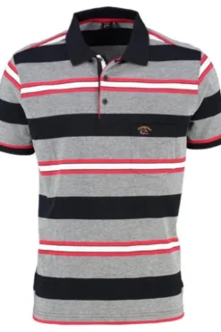 DAVID WILYMS Polo-Shirt navy gestreift