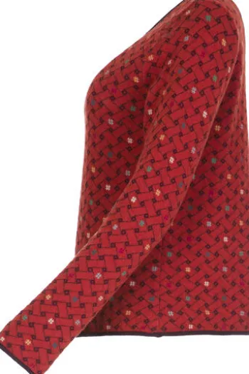 DUNQUE Jacquard-Pullover rot aus hochwertiger Natur-Qualität