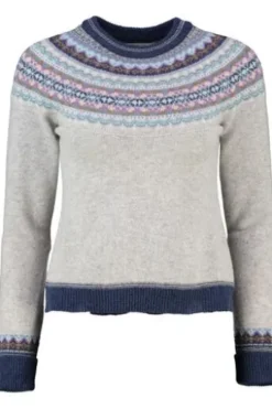ERIBE Pullover grau im Fair-Isle-Strickmuster
