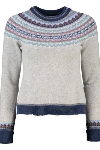 ERIBE Pullover grau im Fair-Isle-Strickmuster
