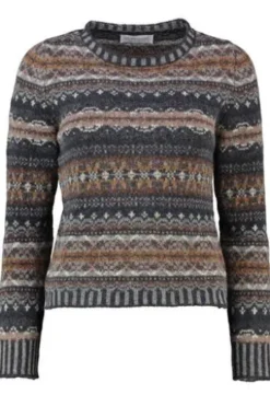 ERIBE Pullover Westray caithness gemustert im Fair-Isle Strickmuster