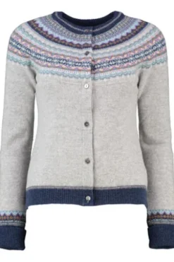 ERIBE Strickjacke grau im Fair-Isle Strickmuster