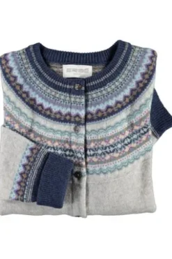 ERIBE Strickjacke grau im Fair-Isle Strickmuster