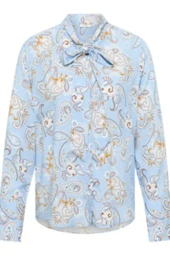 ETERNA Bluse hellblau gemustert Langarm