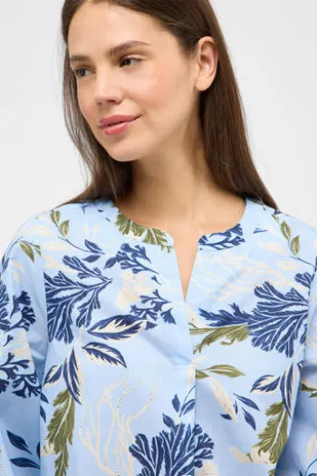 ETERNA Bluse hellblau gemustert 3/4-Arm