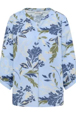 ETERNA Bluse hellblau gemustert 3/4-Arm