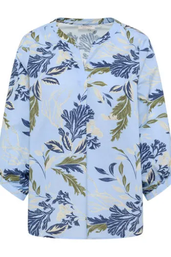 ETERNA Bluse hellblau gemustert 3/4-Arm