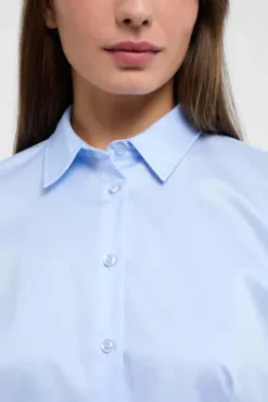 ETERNA Bluse hellblau Langarm in blickdichter Qualität