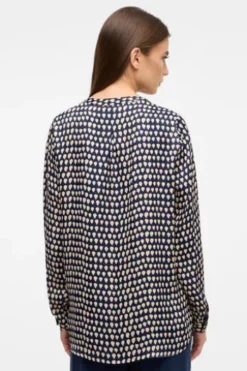 ETERNA Bluse marine langarm in leichtfließender Qualität , Bluse fällt groß aus !!!