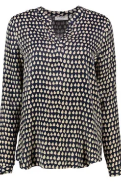 ETERNA Bluse marine langarm in leichtfließender Qualität , Bluse fällt groß aus !!!