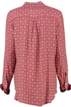 ETERNA Bluse rot gemustert Langarm
