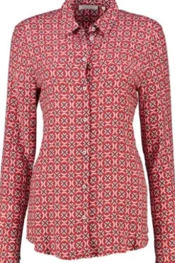 ETERNA Bluse rot gemustert Langarm