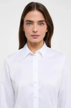 ETERNA Bluse weiß Langarm in blickdichter Qualität