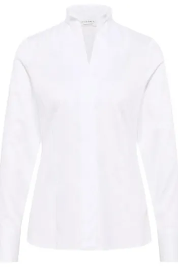 ETERNA Bluse weiß Langarm in trageangenehmer Stretch-Qualität
