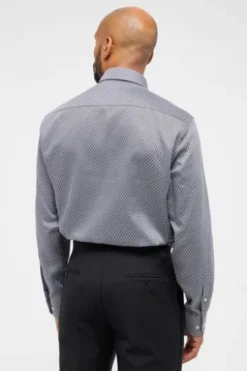 ETERNA Hemd anthrazit gemustert Comfort Fit Langarm