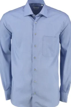 ETERNA Hemd blau gemustert Comfort Fit Langarm