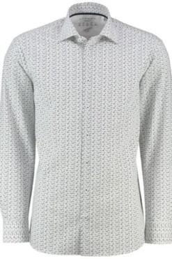 ETERNA Hemd blau gemustert Modern Fit Langarm