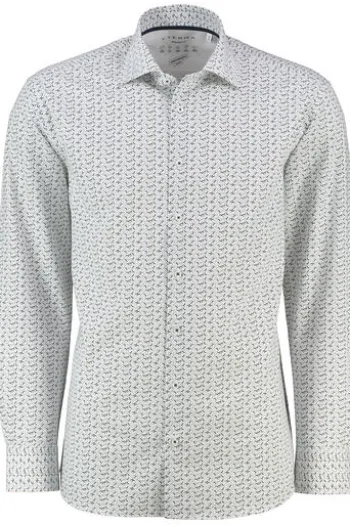 ETERNA Hemd blau gemustert Modern Fit Langarm