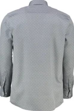 ETERNA Hemd blau gemustert Modern Fit Langarm