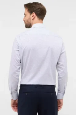 ETERNA Hemd blau kariert Comfort Fit Langarm