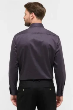 ETERNA Hemd bordeaux/blau gepunktet Comfort Fit Langarm