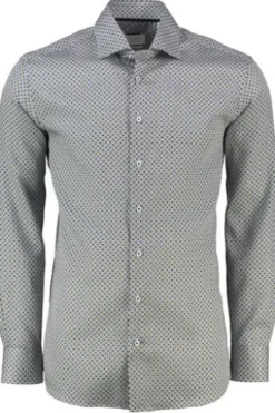 ETERNA Hemd gelb gemustert Modern Fit Langarm