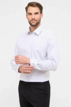 ETERNA Hemd grau kariert Comfort Fit Langarm