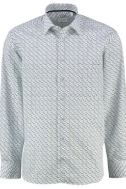 ETERNA Hemd grün gemustert Comfort Fit Langarm
