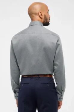 ETERNA Hemd grün gemustert Comfort Fit Langarm