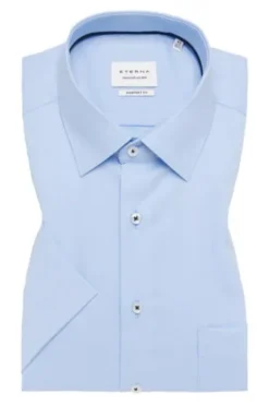 ETERNA Hemd hellblau Comfort Fit Kurzarm