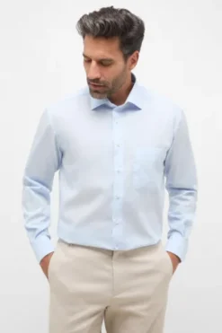 ETERNA Hemd hellblau Comfort Fit Langarm Popeline