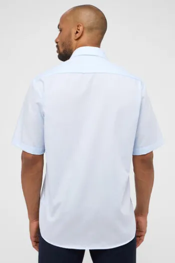 ETERNA Hemd hellblau Comfort Fit Kurzarm Popeline
