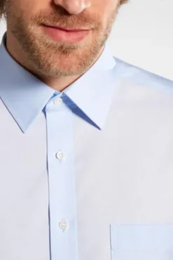 ETERNA Hemd hellblau Comfort Fit Kurzarm Popeline