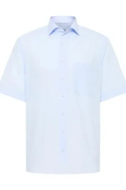 ETERNA Hemd hellblau Comfort Fit Kurzarm Popeline