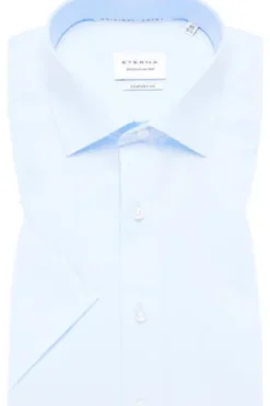 ETERNA Hemd hellblau Comfort Fit Kurzarm Popeline