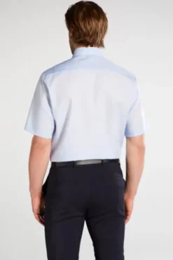 ETERNA Hemd hellblau Comfort Fit Kurzarm Popeline
