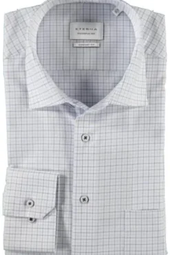 ETERNA Hemd hellblau kariert Comfort Fit Langarm