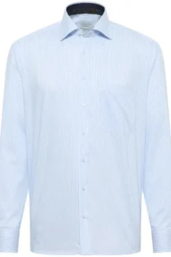 ETERNA Hemd himmelblau gestreift comfort fit Langarm