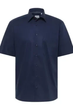 ETERNA Hemd navy Comfort Fit Kurzarm