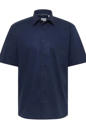 ETERNA Hemd navy Comfort Fit Kurzarm