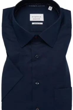 ETERNA Hemd navy Comfort Fit Kurzarm