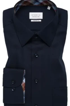 ETERNA Hemd navy comfort fit Langarm