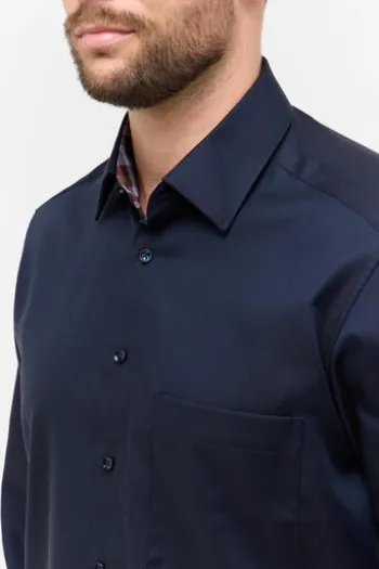 ETERNA Hemd navy comfort fit Langarm