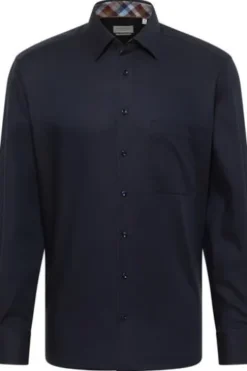 ETERNA Hemd navy comfort fit Langarm